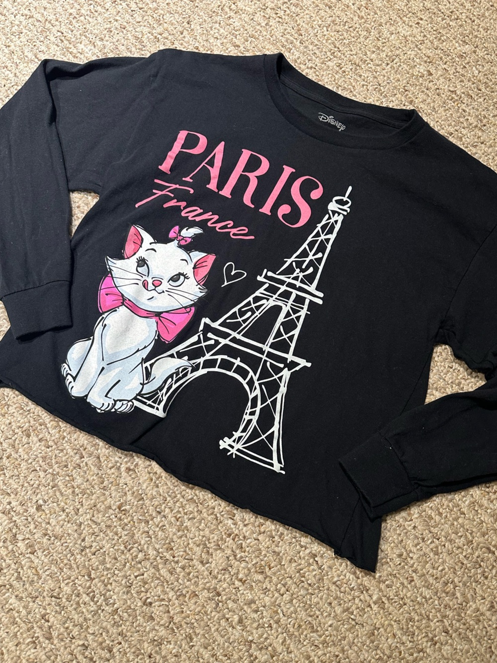 Disney Aristocats Paris Marie Cropped Long Sleeve Tee - Picture 2 of 4